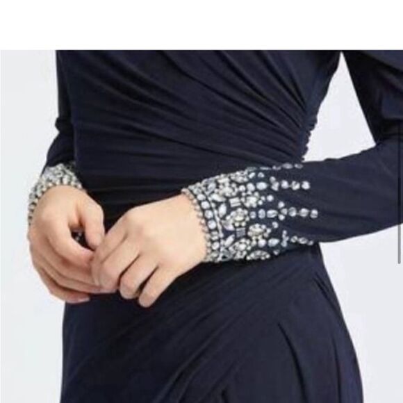 NWT Mac Duggal # 12231 One Shoulder Long Sleeve Jersey Gown - Picture 10 of 13